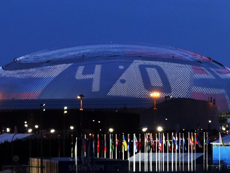 Soccer Stadium at Night — Blue