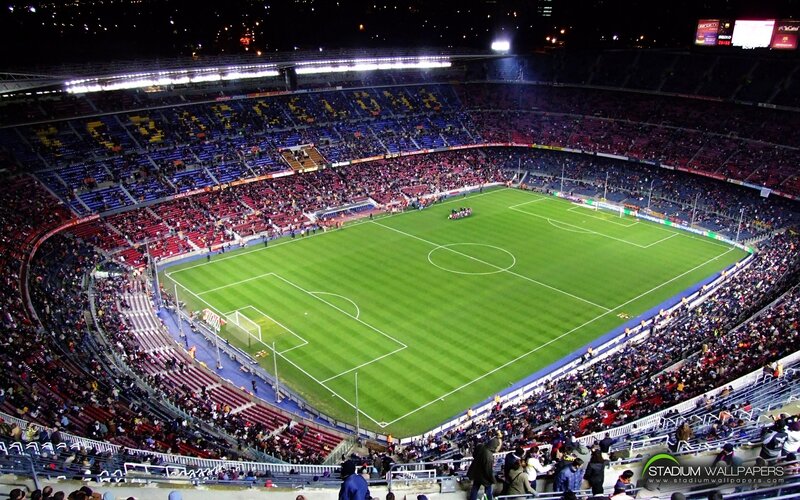 Soccer Stadium at Night — Green, Lively, Photograph, Crowd