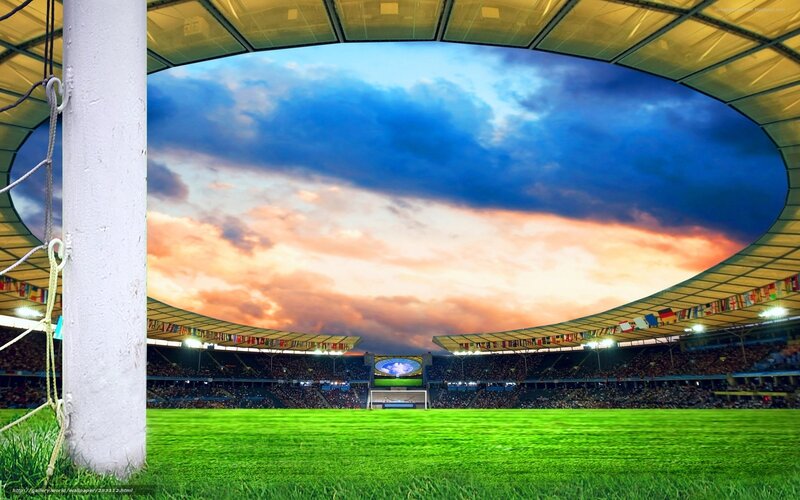 Soccer Stadium at Sunset — Green