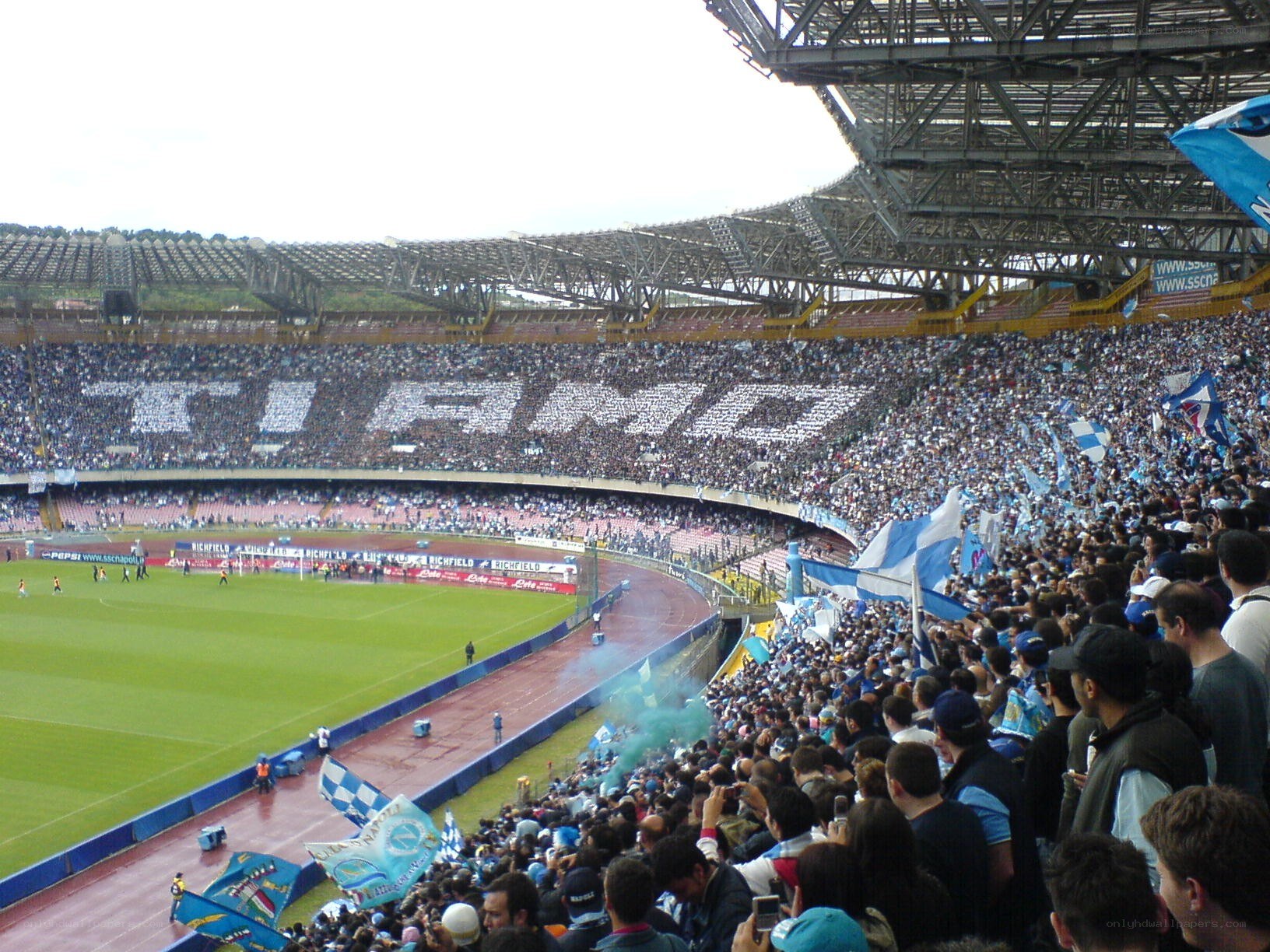 Soccer stadium crowd