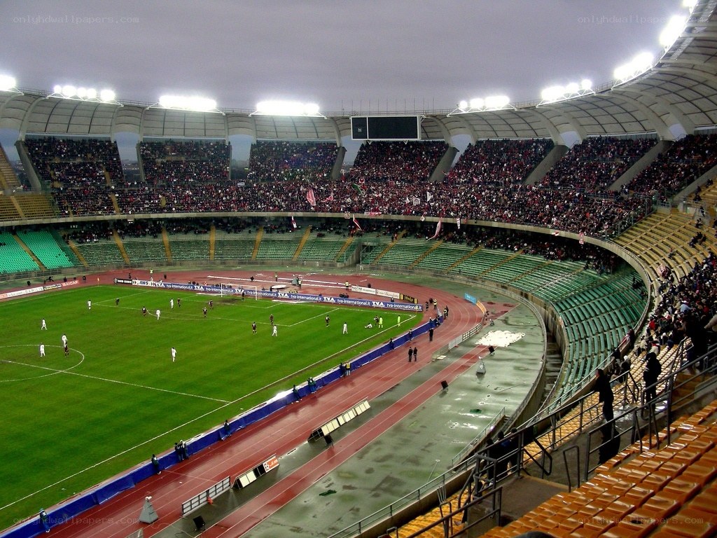 Soccer stadium during a match