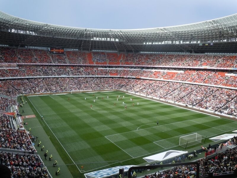 Soccer stadium during a match