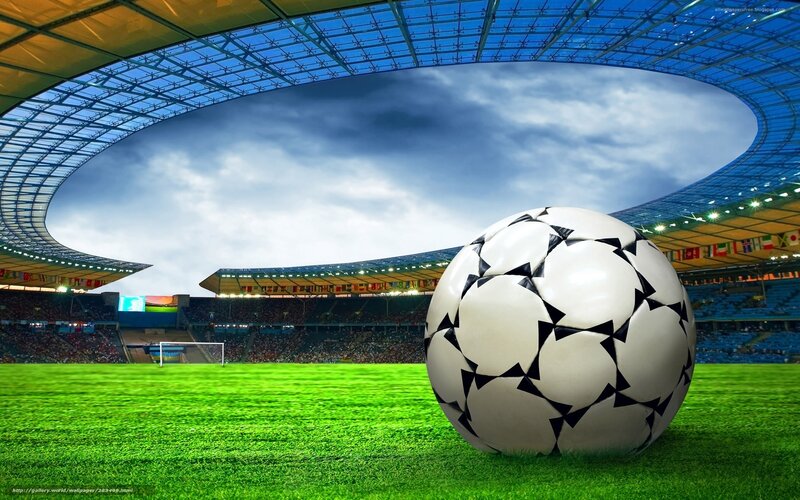 Soccer stadium with ball