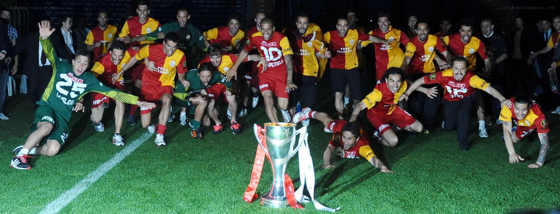 Soccer team celebrates trophy win