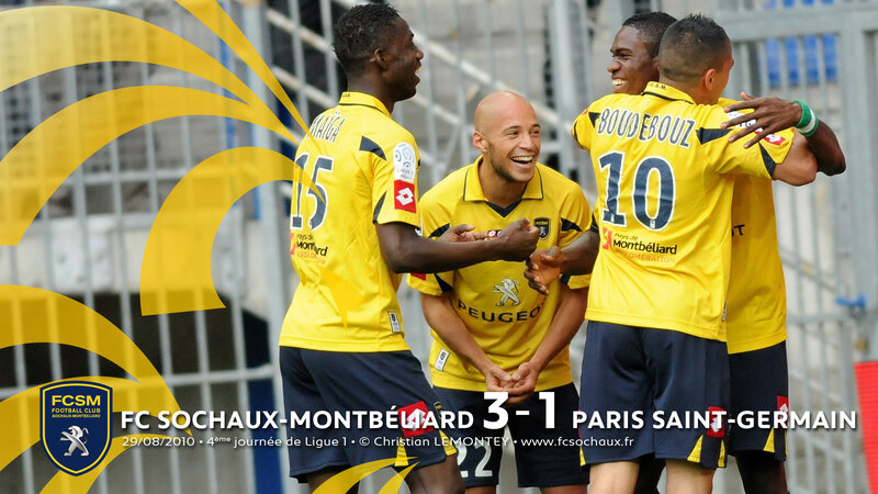 Sochaux players celebrate victory