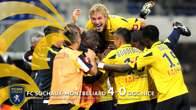 Sochaux players celebrate victory
