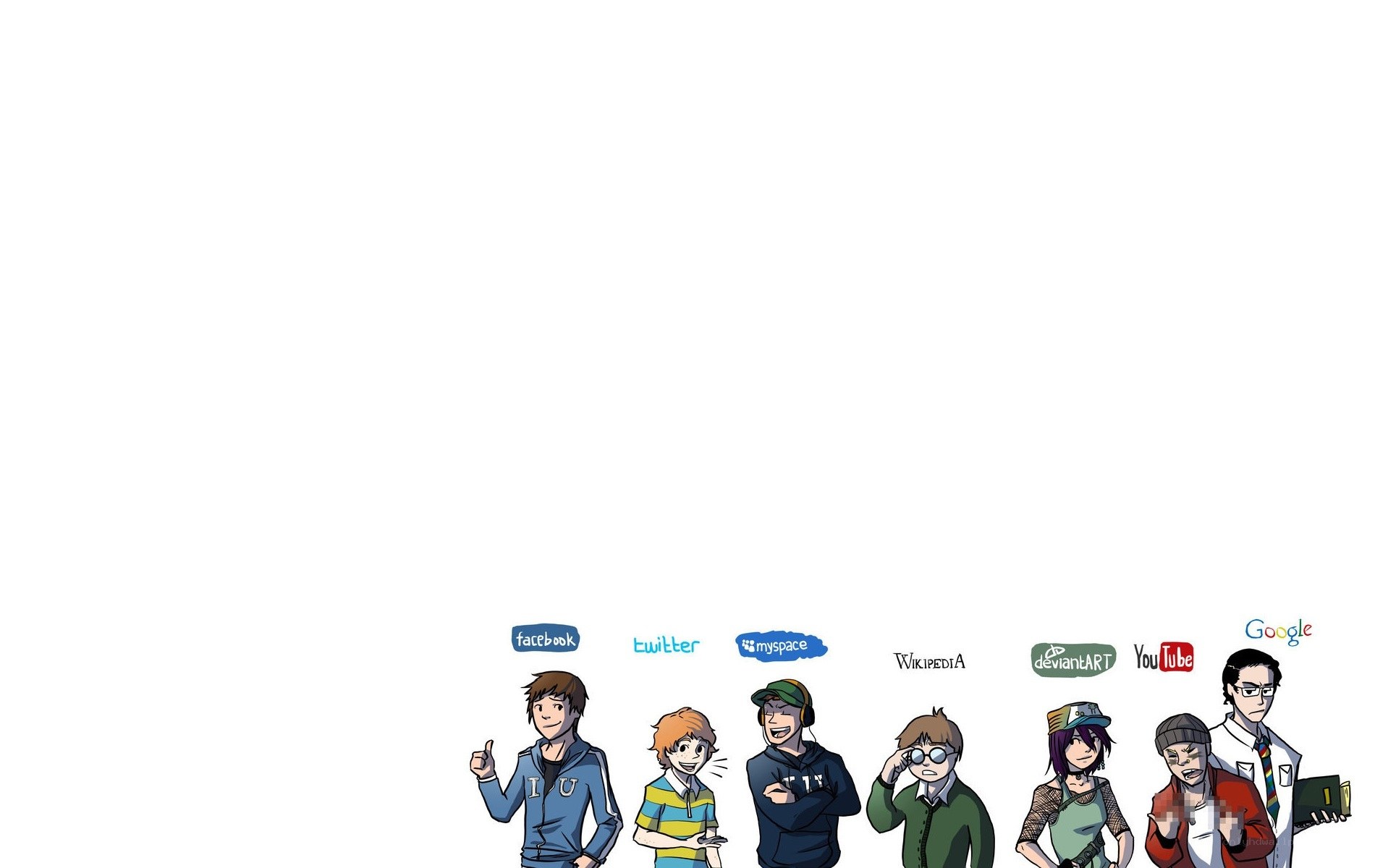 social media characters illustration