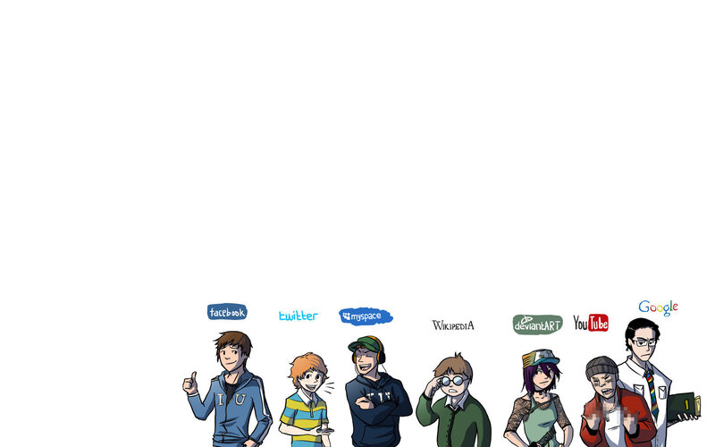 social media characters illustration