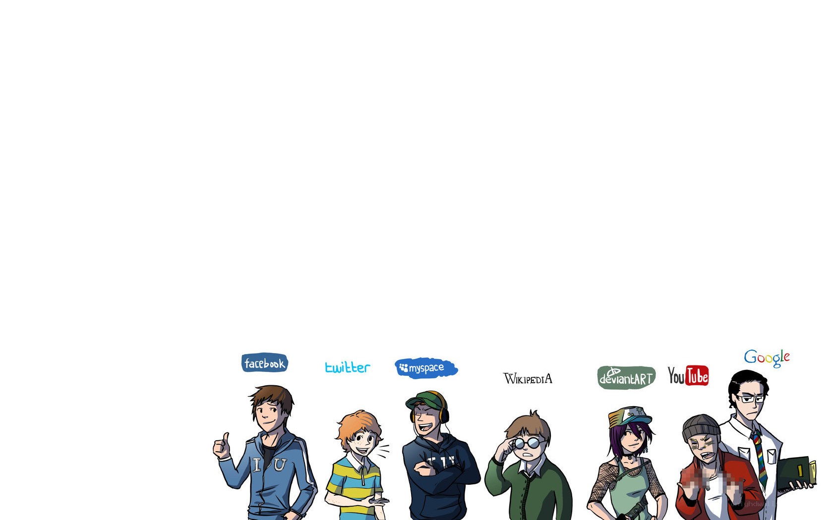 social media characters illustration