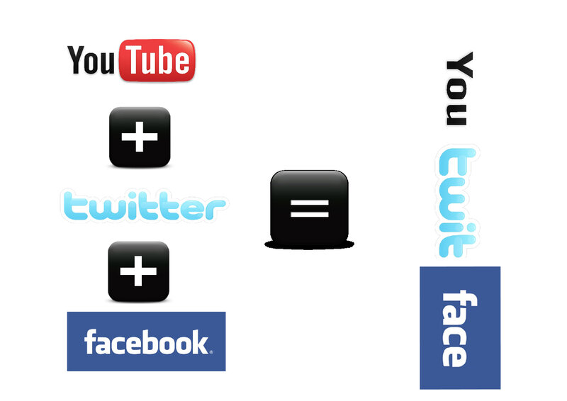 social media icons collage