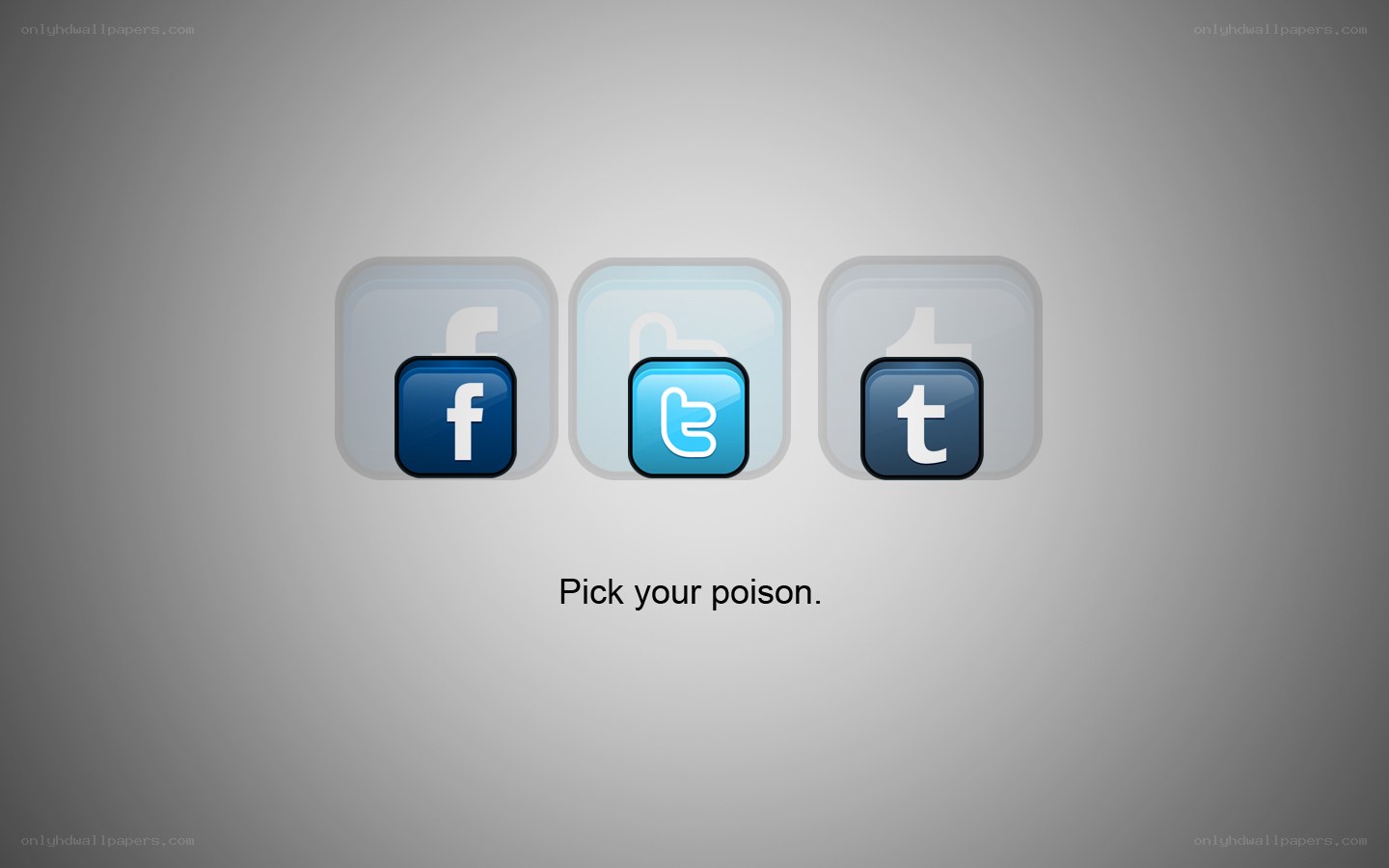 Social media icons with text