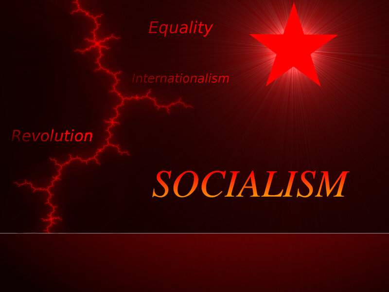 Socialism concept with red star