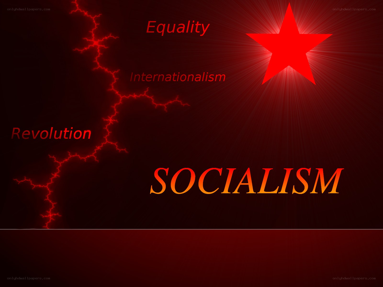 Socialism concept with red star
