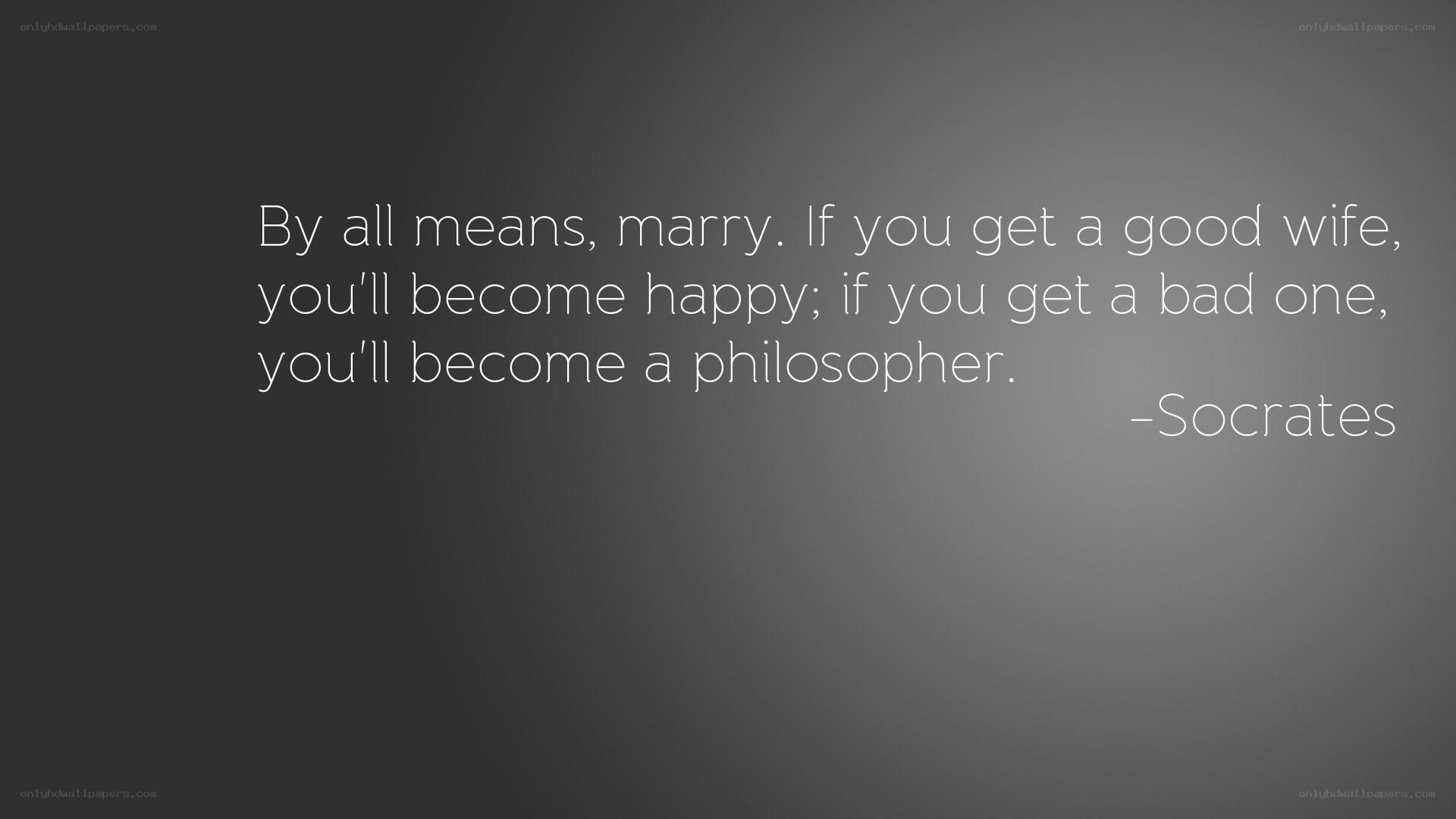 Socrates on marriage