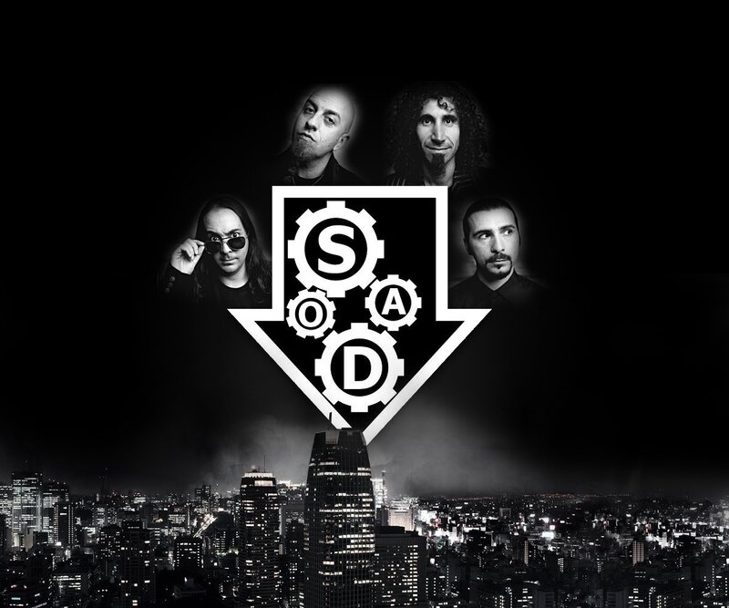 SOD band logo over cityscape