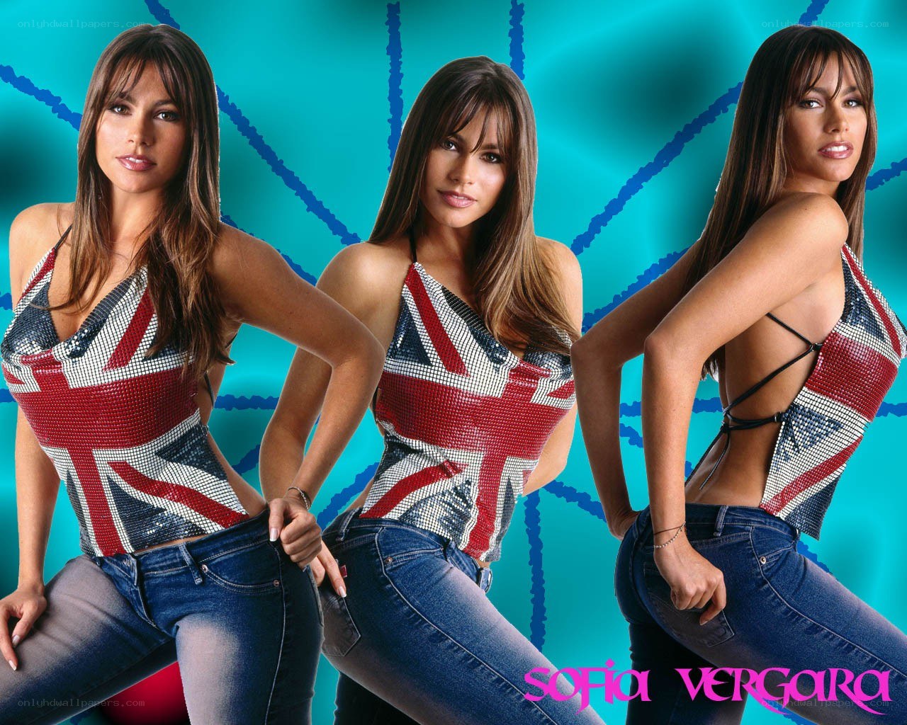 Sofia Vergara in Union Jack top
