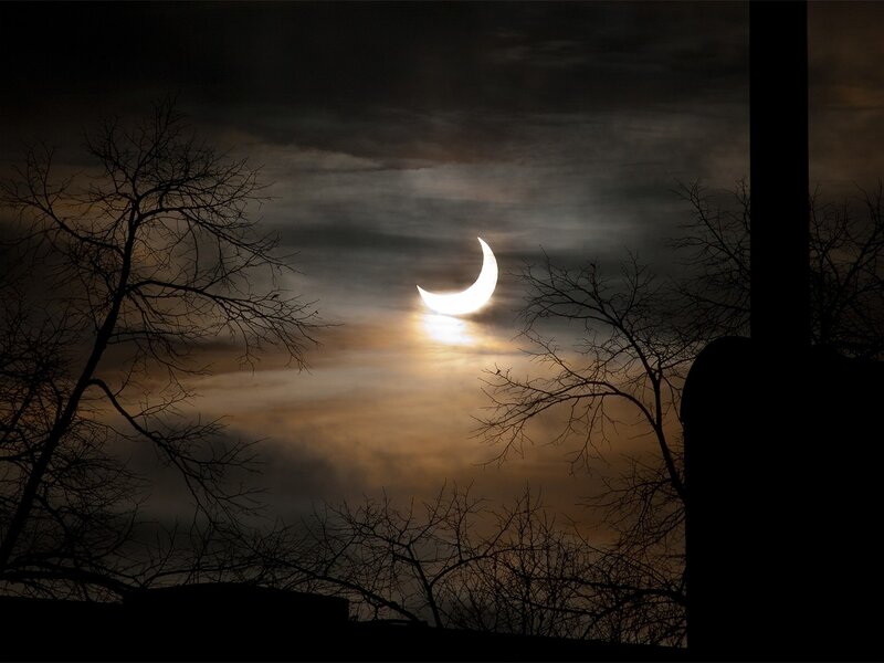 solar eclipse at dusk
