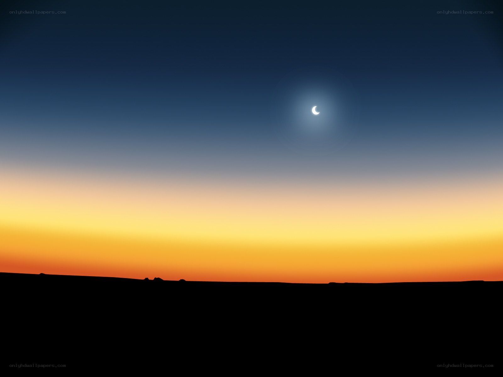 Solar eclipse at sunset