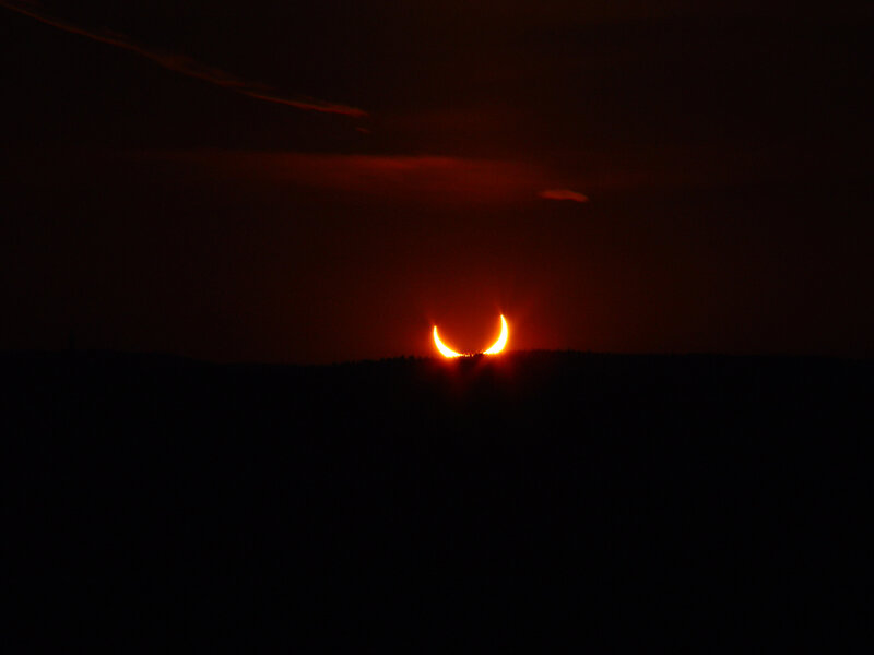 Solar Eclipse at Sunset — Red