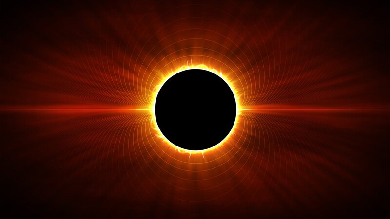 Solar Eclipse — Black, Dramatic, Digital Art, Sun, Corona