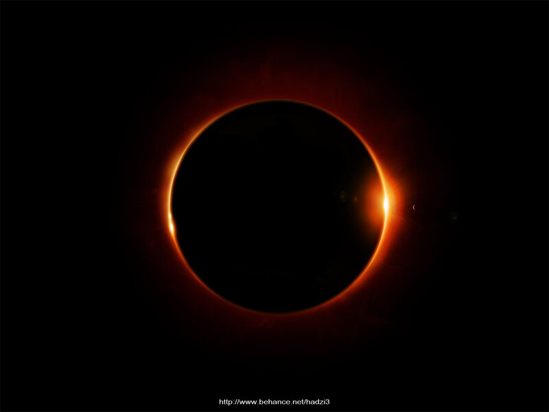 Solar Eclipse — Black, Dramatic, Night, Digital Art