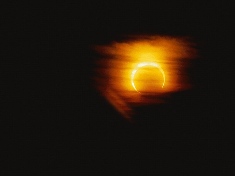 Solar Eclipse — Black, Dramatic, Night, Photograph, Sun, Moon, Cloud