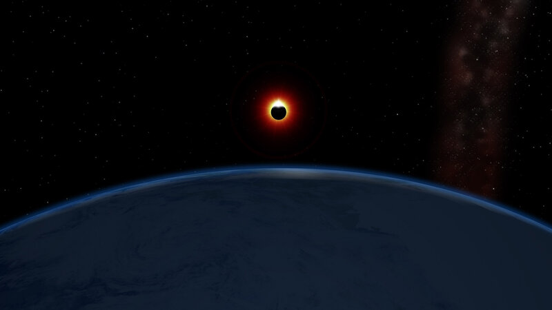 Solar Eclipse from Space — Blue