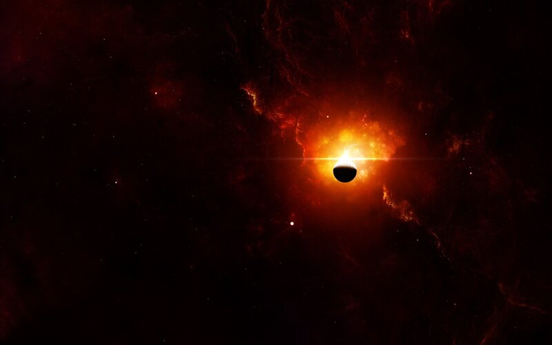 Solar eclipse in deep space