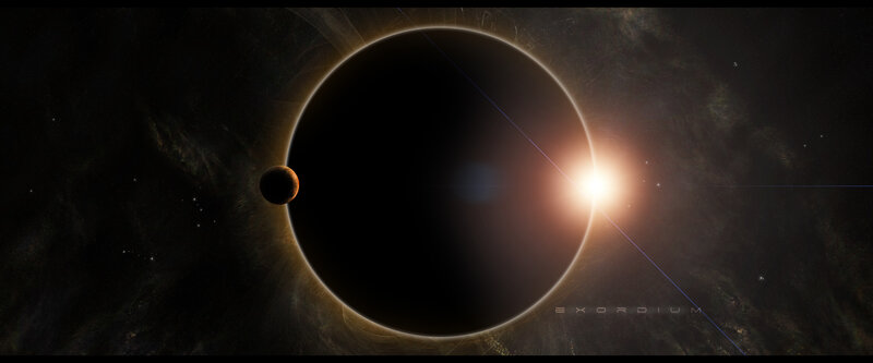 Solar eclipse in deep space
