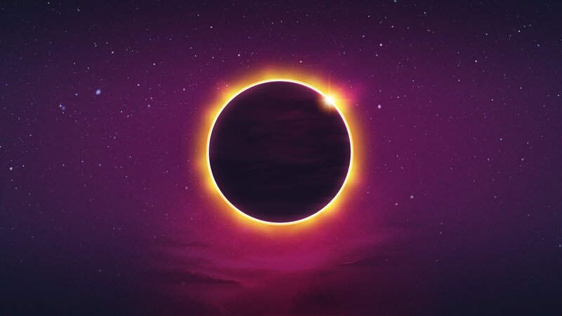 Solar Eclipse in Night Sky