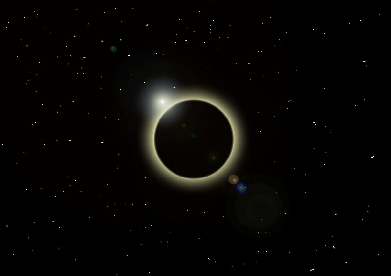 Solar Eclipse in Space — Black