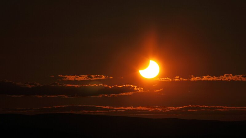 Solar Eclipse — Orange, Dramatic, Sunset
