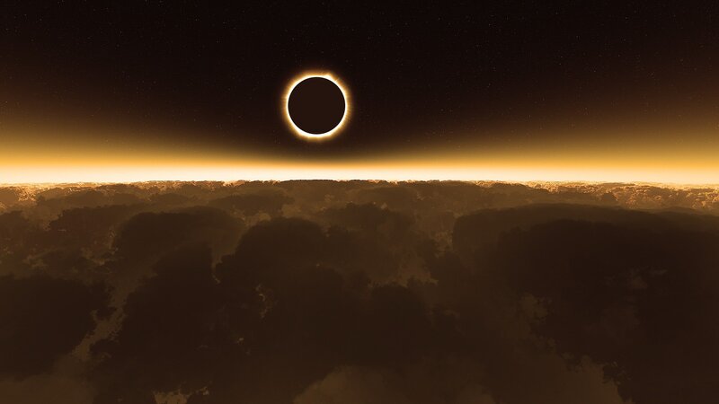 Solar eclipse over alien world