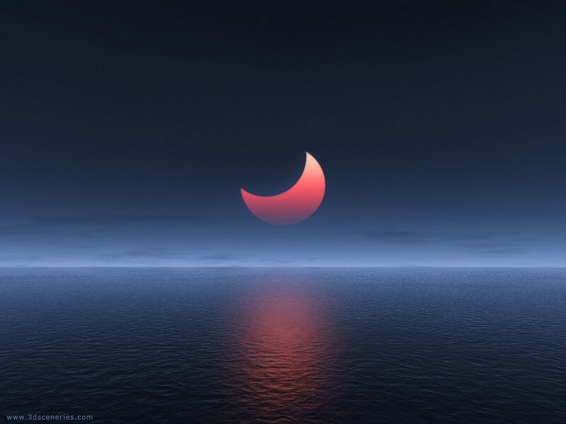 solar eclipse over ocean