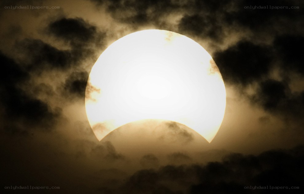 Solar eclipse partially obscured