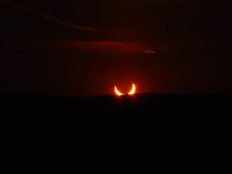 Solar Eclipse — Red, Dramatic, Sunset