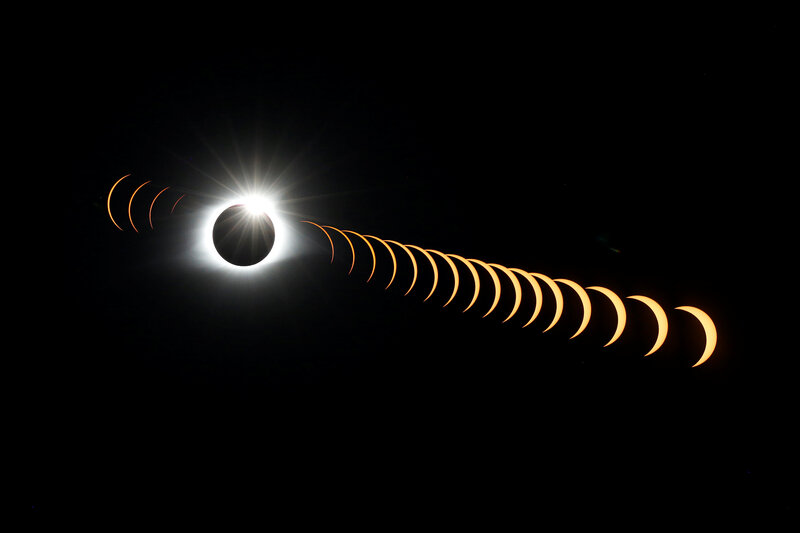 Solar Eclipse Sequence — Black, Dramatic