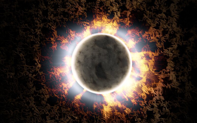 Solar eclipse with corona