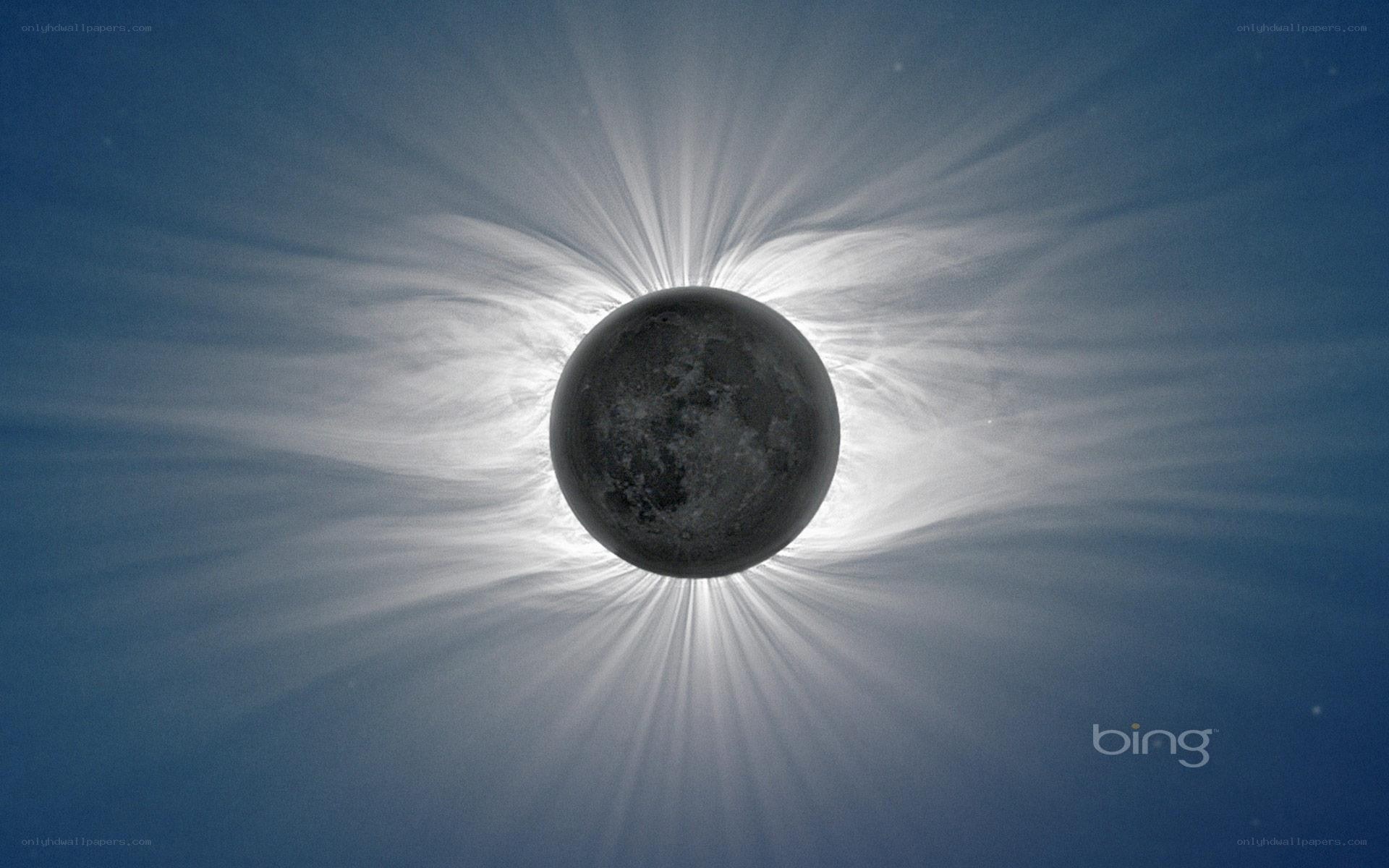 Solar eclipse with corona