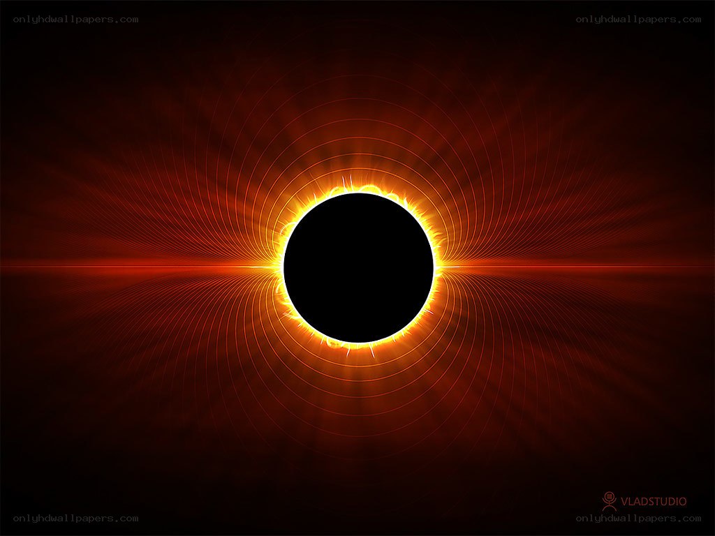 Solar eclipse with corona