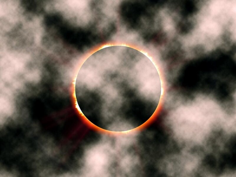 Solar eclipse with corona