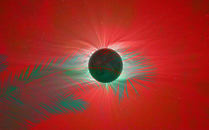 Solar Eclipse with Palm Fronds