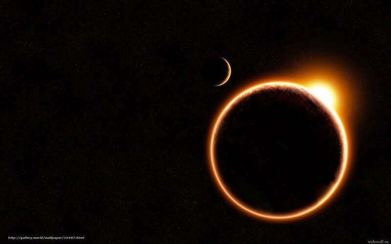 Solar eclipse with planet