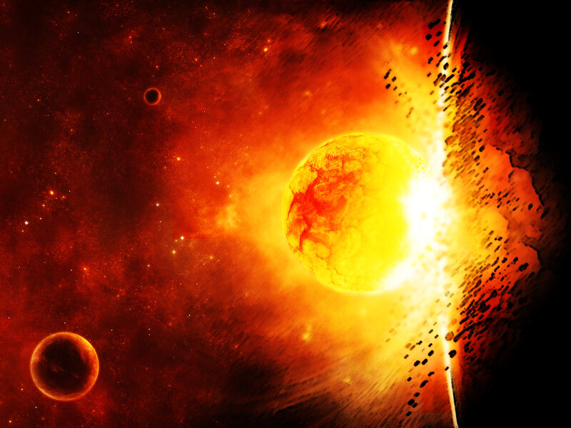Solar explosion in space
