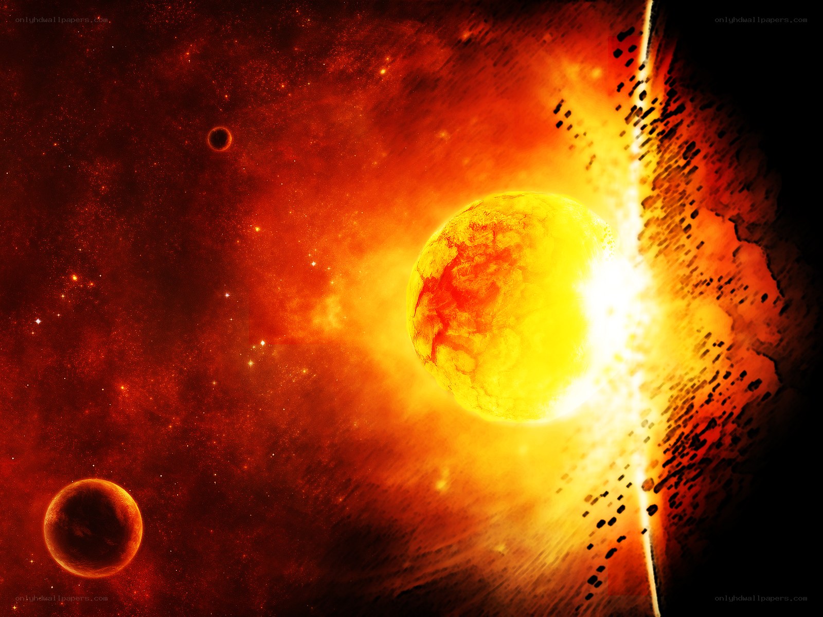 Solar explosion in space