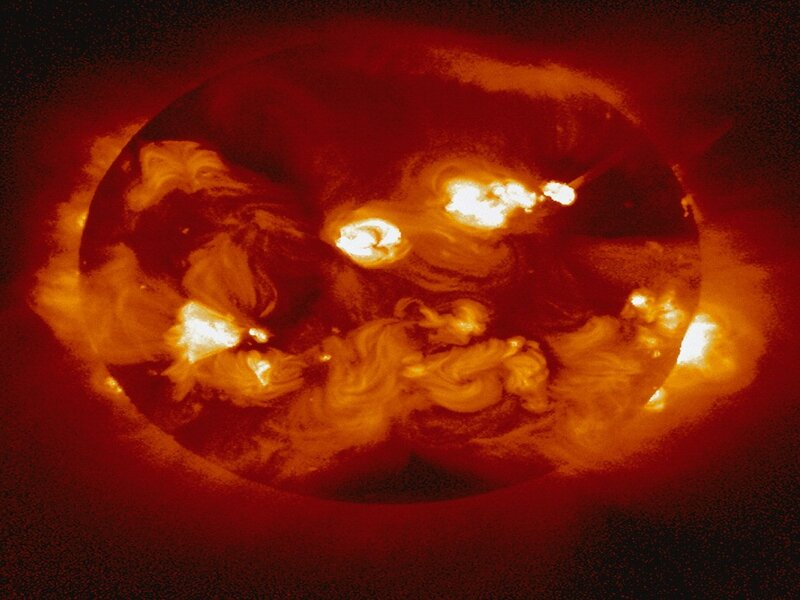 Solar Flare Activity — Red, Dramatic, Photograph, Sun