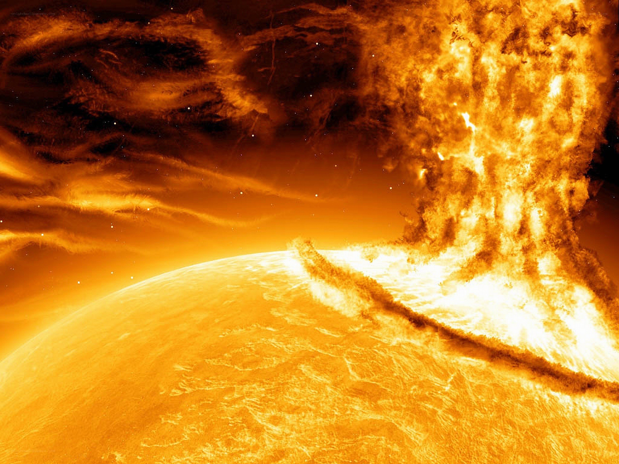 Solar flare erupting from star