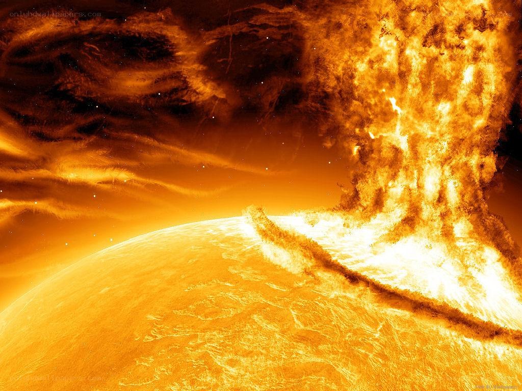 Solar flare erupting from star