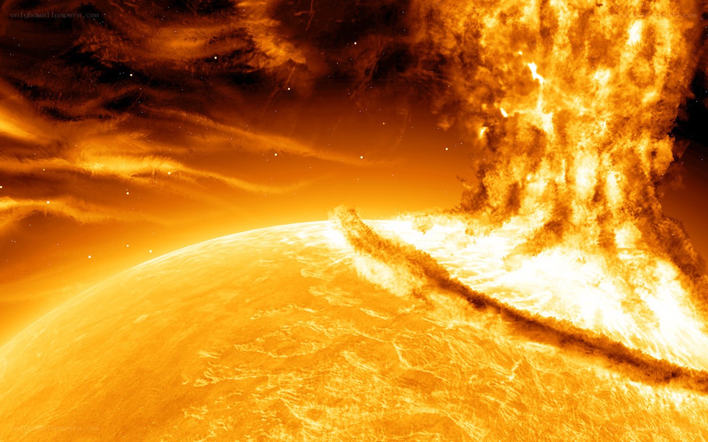 Solar flare erupting on star