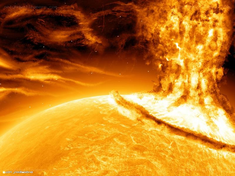 Solar flare erupting on star